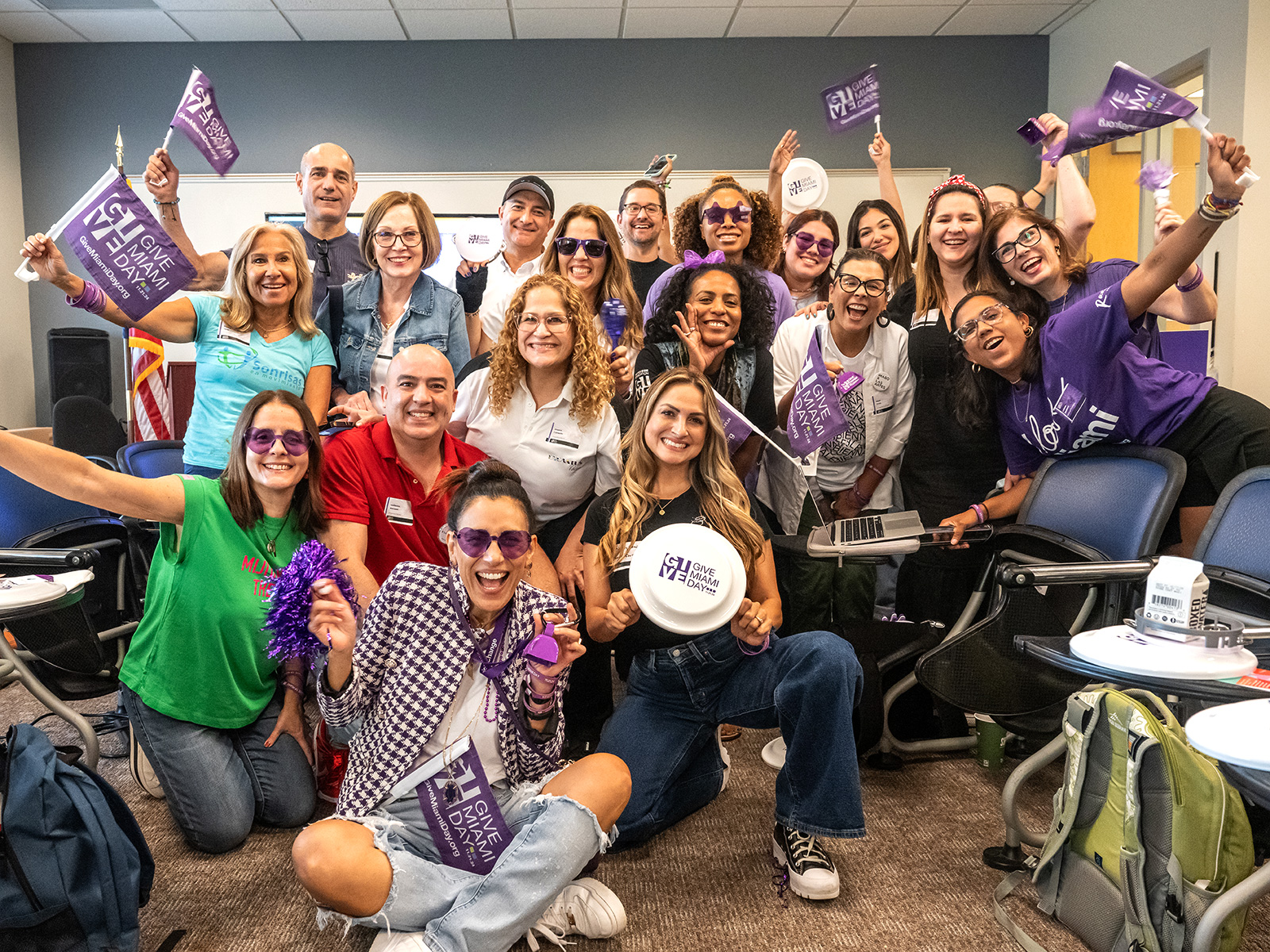 The Miami Foundation staff celebrating on Give Miami Day