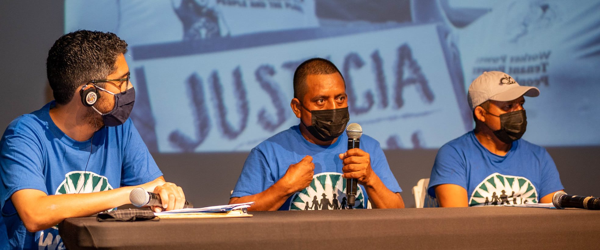 Photo of 3 speakers at a WeCount panel